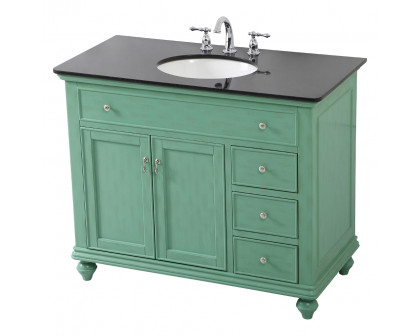 Elegant Otto Single Bathroom Vanity Set - Vintage Mint, L 42" (VF12342VM)