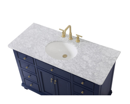 Elegant Otto 48" 8 Drawer Rectangle Single Bathroom Vanity Sink Set - Blue (VF12348BL)