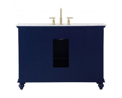 Elegant Otto 48" 8 Drawer Rectangle Single Bathroom Vanity Sink Set - Blue (VF12348BL)