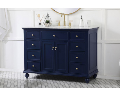 Elegant Otto 48" 8 Drawer Rectangle Single Bathroom Vanity Sink Set - Blue (VF12348BL)