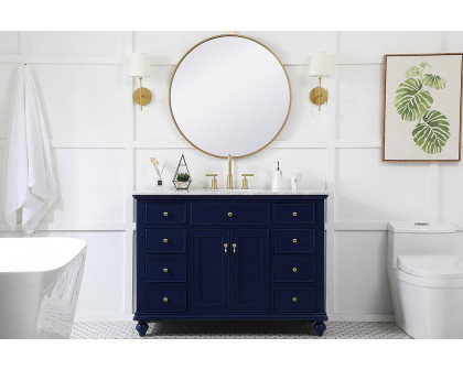 Elegant Otto 48" 8 Drawer Rectangle Single Bathroom Vanity Sink Set - Blue (VF12348BL)