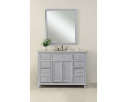 Elegant Otto 48" 8 Drawer Rectangle Single Bathroom Vanity Sink Set - Gray (VF12348GR)