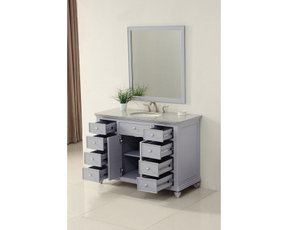 Elegant Otto 48" 8 Drawer Rectangle Single Bathroom Vanity Sink Set - Gray (VF12348GR)