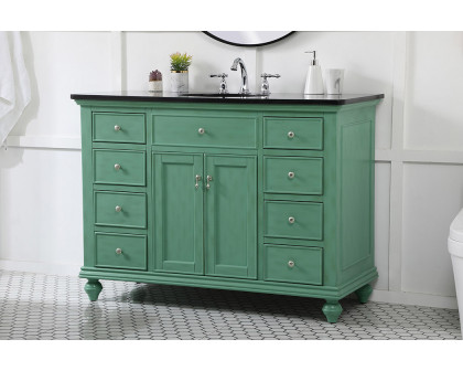 Elegant Otto 8 Drawer Rectangle Single Bathroom Vanity Sink Set - Vintage Mint, 48" (VF12348VM)