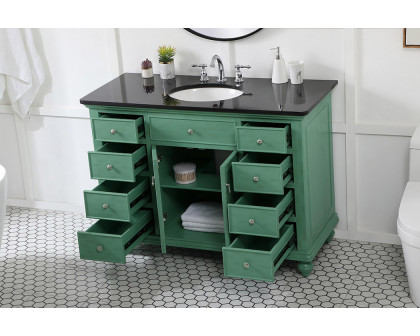 Elegant Otto 8 Drawer Rectangle Single Bathroom Vanity Sink Set - Vintage Mint, 48" (VF12348VM)