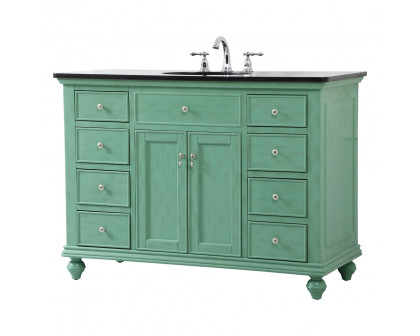 Elegant Otto 8 Drawer Rectangle Single Bathroom Vanity Sink Set - Vintage Mint, 48" (VF12348VM)