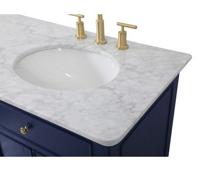 Elegant Otto 60" 4 Drawer Double Rectangle Bathroom Vanity Sink Set - Blue (VF12360DBL)