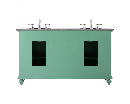 Elegant Otto 4 Drawer Double Rectangle Bathroom Vanity Sink Set - Vintage Mint, 60" (VF12360DVM)