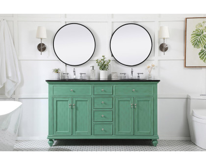 Elegant Otto 4 Drawer Double Rectangle Bathroom Vanity Sink Set - Vintage Mint, 60" (VF12360DVM)