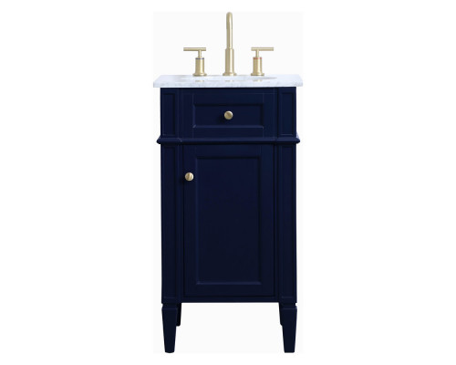 Elegant Single Bathroom Vanity Set - Blue, L 18" (VF12518BL)