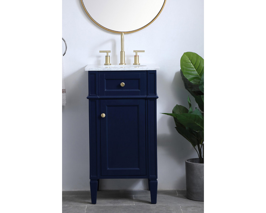 Elegant Single Bathroom Vanity Set - Blue, L 18" (VF12518BL)