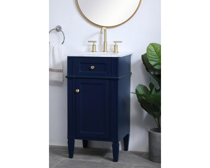 Elegant Single Bathroom Vanity Set - Blue, L 18" (VF12518BL)