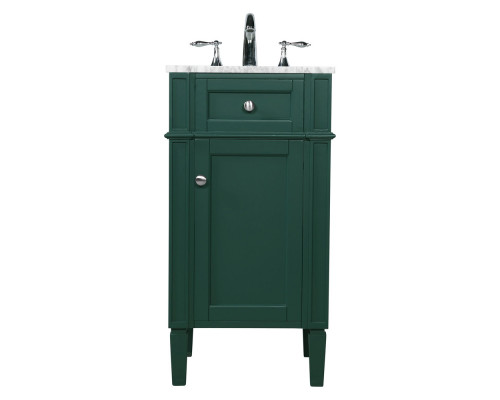 Elegant Single Bathroom Vanity Set - Green, L 18" (VF12518GN)