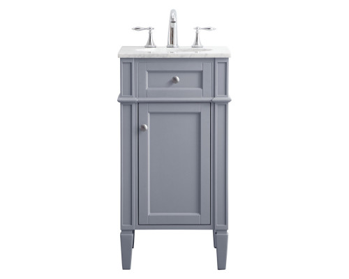 Elegant Single Bathroom Vanity Set - Gray, L 18" (VF12518GR)