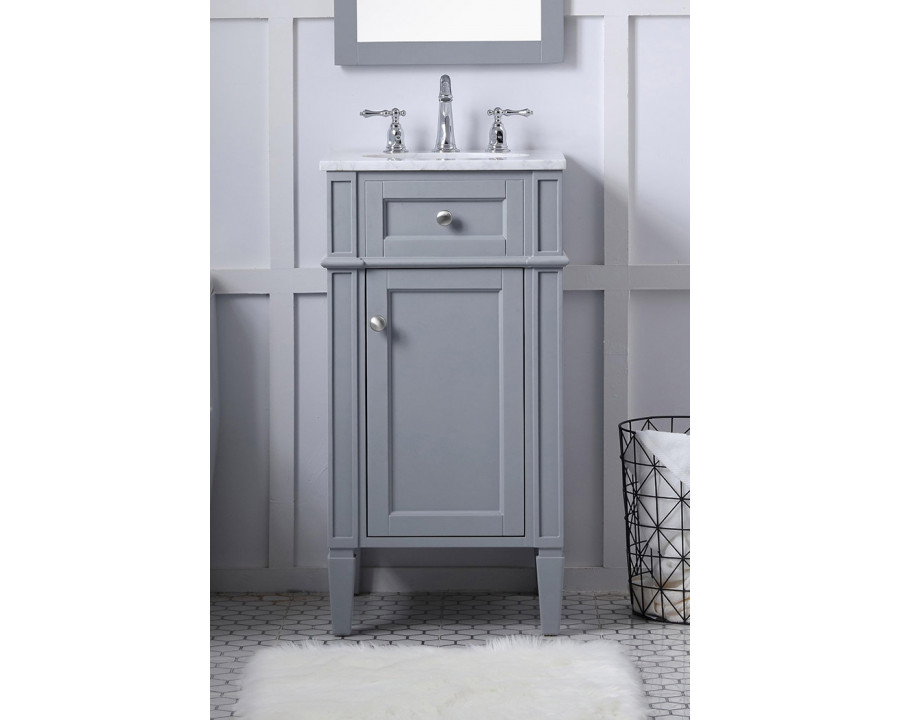 Elegant Single Bathroom Vanity Set - Gray, L 18" (VF12518GR)