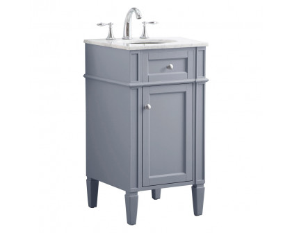 Elegant Single Bathroom Vanity Set - Gray, L 18" (VF12518GR)