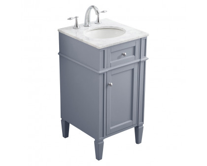 Elegant Single Bathroom Vanity Set - Gray, L 18" (VF12518GR)