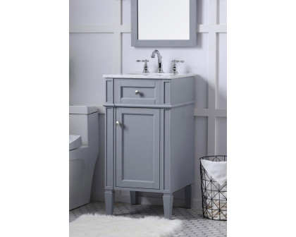 Elegant Single Bathroom Vanity Set - Gray, L 18" (VF12518GR)