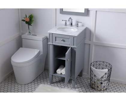 Elegant Single Bathroom Vanity Set - Gray, L 18" (VF12518GR)