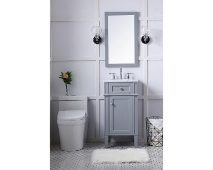 Elegant Single Bathroom Vanity Set - Gray, L 18" (VF12518GR)