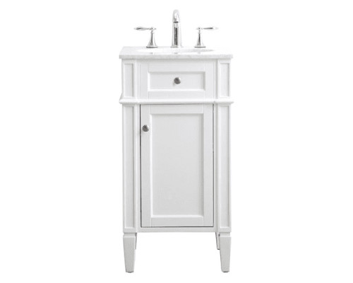 Elegant Single Bathroom Vanity Set - White, L 18" (VF12518WH)