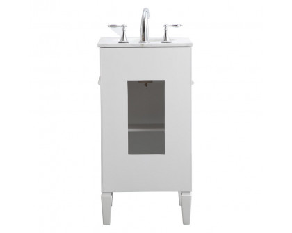 Elegant Single Bathroom Vanity Set - White, L 18" (VF12518WH)