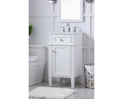 Elegant Single Bathroom Vanity Set - White, L 18" (VF12518WH)