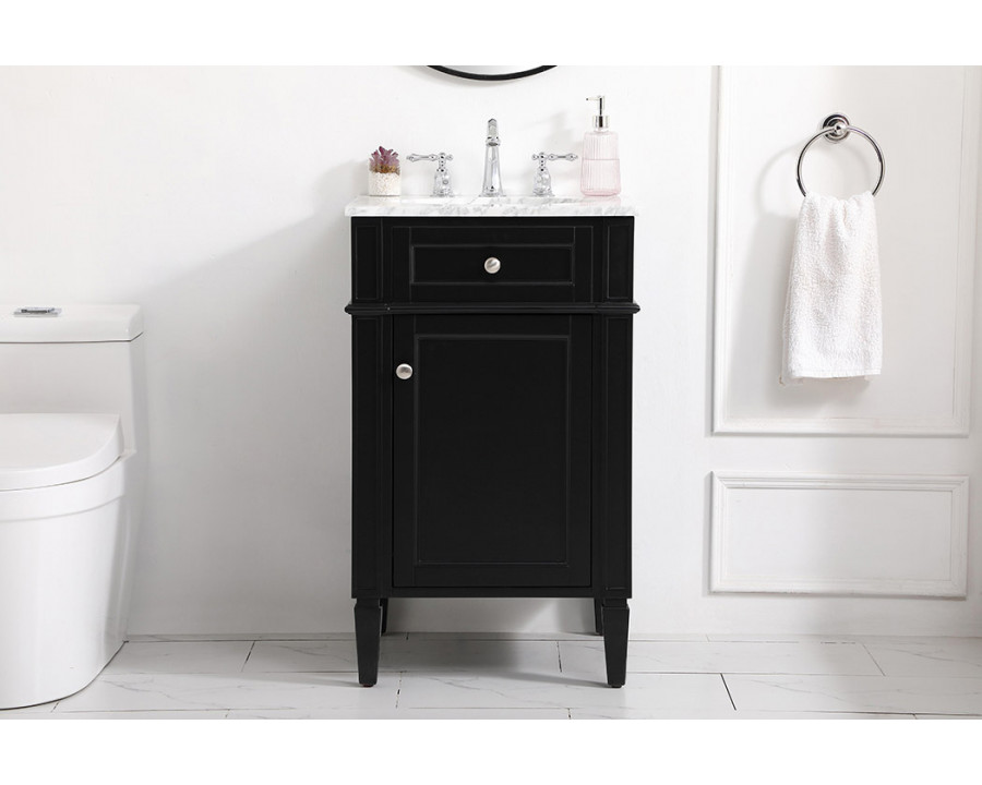 Elegant Single Bathroom Vanity Set - Black, L 21" (VF12521BK)