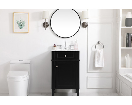 Elegant Single Bathroom Vanity Set - Black, L 21" (VF12521BK)