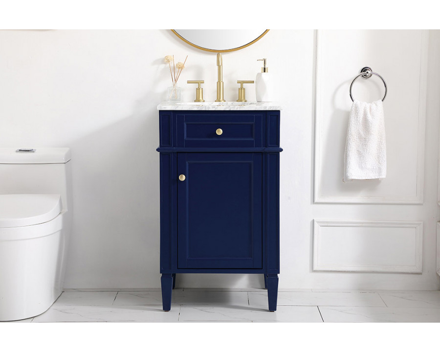 Elegant Single Bathroom Vanity Set - Blue, L 21" (VF12521BL)