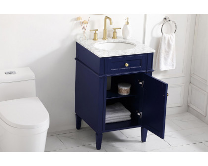 Elegant Single Bathroom Vanity Set - Blue, L 21" (VF12521BL)