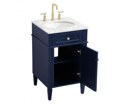 Elegant Single Bathroom Vanity Set - Blue, L 21" (VF12521BL)