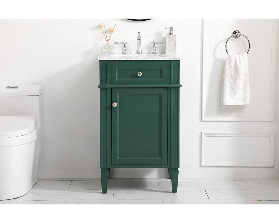 Elegant Single Bathroom Vanity Set - Green, L 21" (VF12521GN)