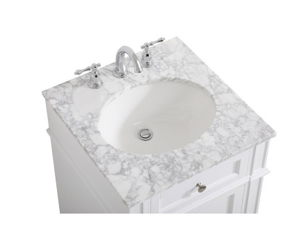 Elegant Single Bathroom Vanity Set - White, L 21" (VF12521WH)