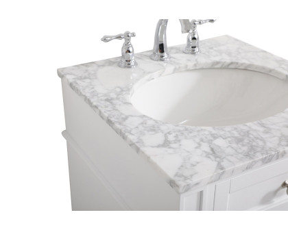 Elegant Single Bathroom Vanity Set - White, L 21" (VF12521WH)