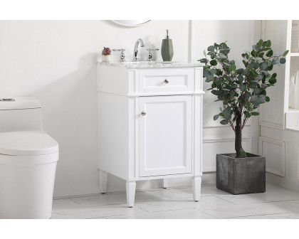 Elegant Single Bathroom Vanity Set - White, L 21" (VF12521WH)