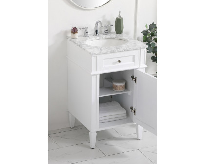 Elegant Single Bathroom Vanity Set - White, L 21" (VF12521WH)