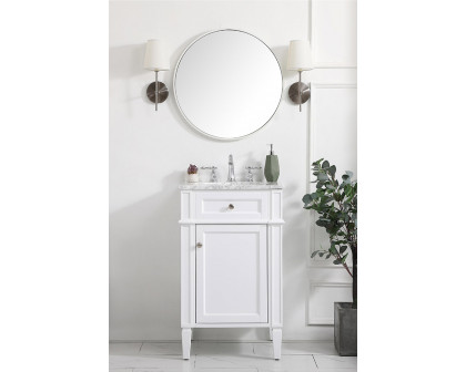 Elegant Single Bathroom Vanity Set - White, L 21" (VF12521WH)