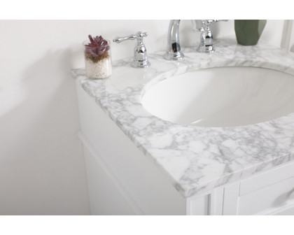 Elegant Single Bathroom Vanity Set - White, L 21" (VF12521WH)