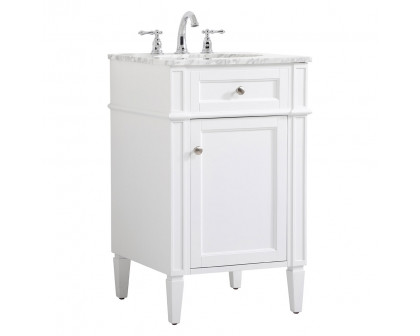 Elegant Single Bathroom Vanity Set - White, L 21" (VF12521WH)