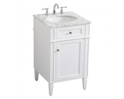 Elegant Single Bathroom Vanity Set - White, L 21" (VF12521WH)