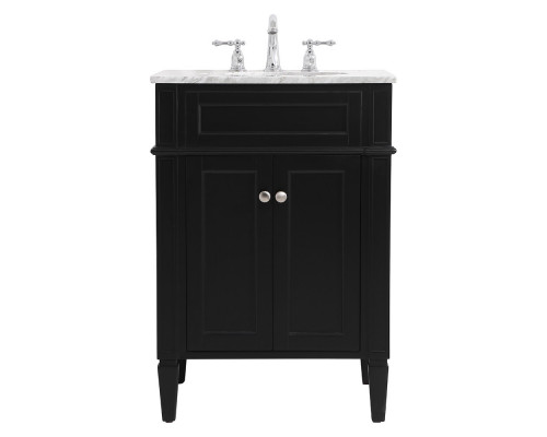 Elegant Single Bathroom Vanity Set - Black, L 24" (VF12524BK)