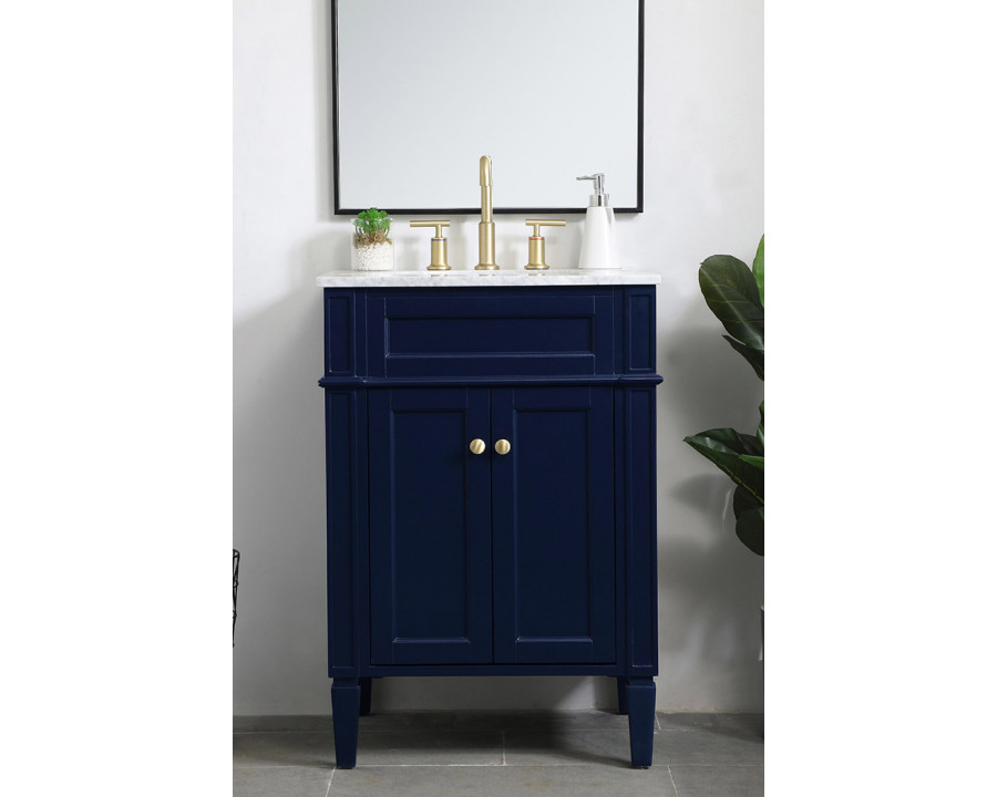 Elegant Single Bathroom Vanity Set - Blue, L 24" (VF12524BL)