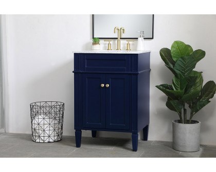 Elegant Single Bathroom Vanity Set - Blue, L 24" (VF12524BL)