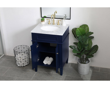 Elegant Single Bathroom Vanity Set - Blue, L 24" (VF12524BL)