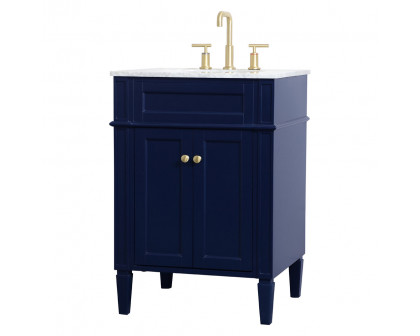 Elegant Single Bathroom Vanity Set - Blue, L 24" (VF12524BL)