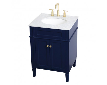 Elegant Single Bathroom Vanity Set - Blue, L 24" (VF12524BL)