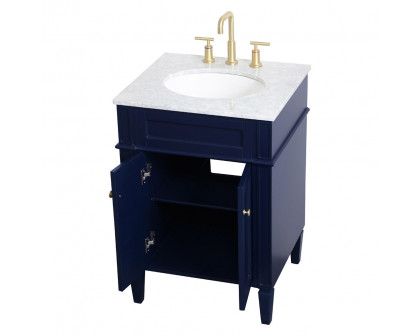 Elegant Single Bathroom Vanity Set - Blue, L 24" (VF12524BL)