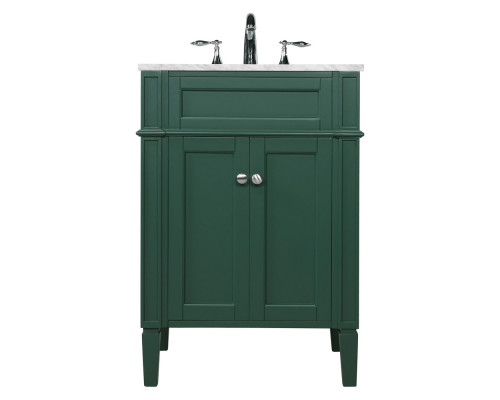 Elegant Single Bathroom Vanity Set - Green, L 24" (VF12524GN)