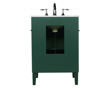 Elegant Single Bathroom Vanity Set - Green, L 24" (VF12524GN)